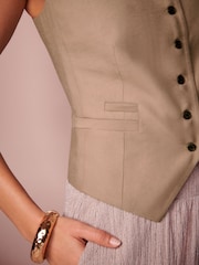 Mink Brown One Shoulder Waistcoat - Image 4 of 6