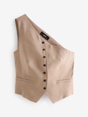 Mink Brown One Shoulder Waistcoat - Image 5 of 6