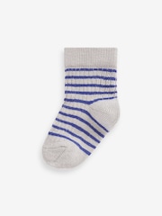 Cobalt Blue Stripe Baby Socks 4 Pack (0mths-2yrs) - Image 4 of 5