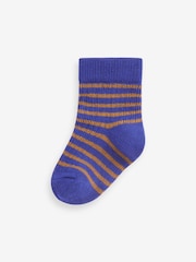 Cobalt Blue Stripe Baby Socks 4 Pack (0mths-2yrs) - Image 5 of 5