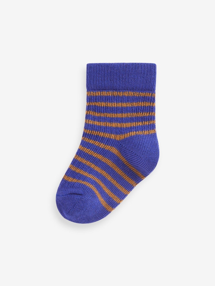 Cobalt Blue Stripe Baby Socks 4 Pack (0mths-2yrs) - Image 5 of 5