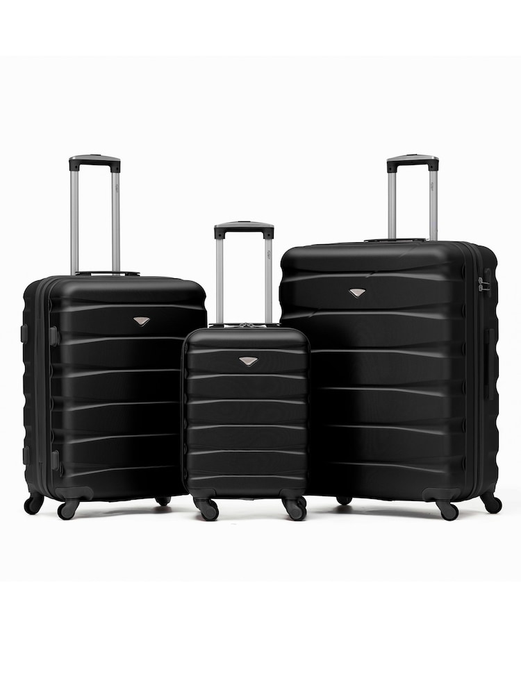 črna - Flight Knight Hardcase velik karirast; s karirastim vzorcem in Suitcases and Cabin Case Set of 3 - Slika 1 iz 6