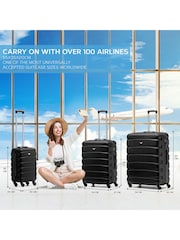 črna - Flight Knight Hardcase velik karirast; s karirastim vzorcem in Suitcases and Cabin Case Set of 3 - Slika 2 iz 6