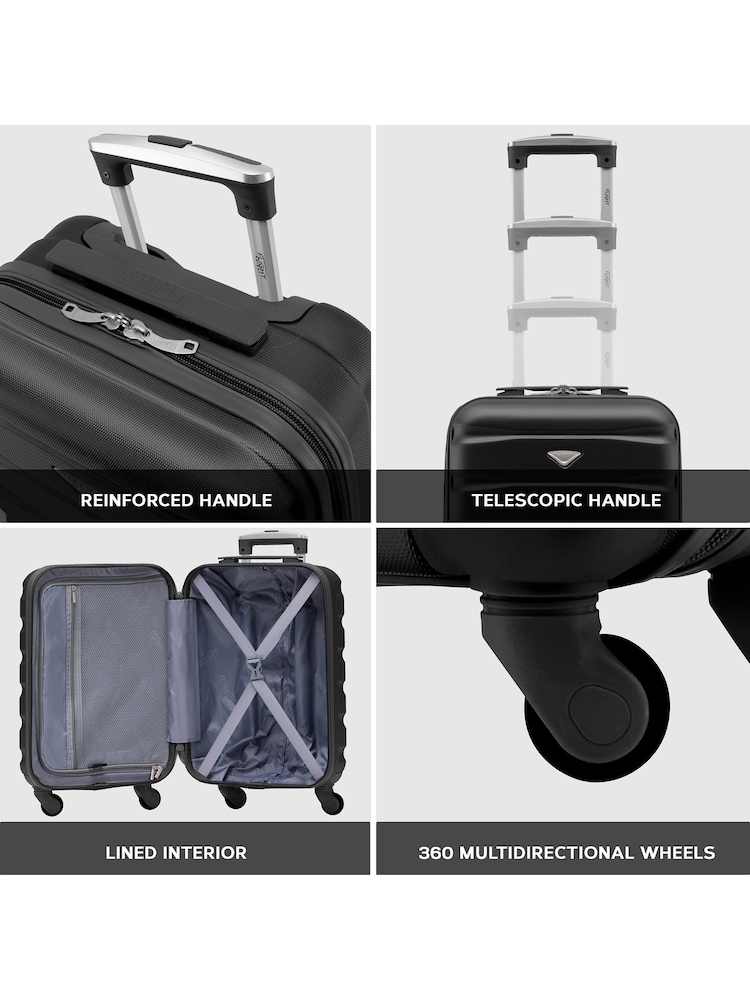 črna - Flight Knight Hardcase velik karirast; s karirastim vzorcem in Suitcases and Cabin Case Set of 3 - Slika 6 iz 6