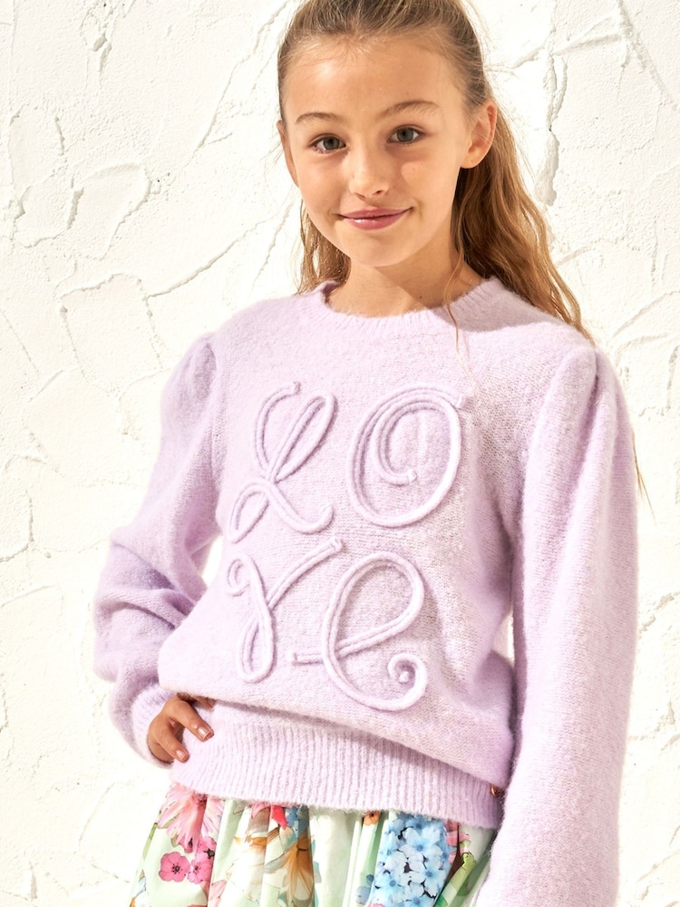 Angel & Rocket Purple Cecilia Supersoft Love Jumper - Image 1 of 6 Angel & Rocket Purple Cecilia Supersoft Love Jumper - Image 1 of 6