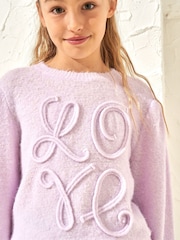 Angel & Rocket Purple Cecilia Supersoft Love Jumper - Image 3 of 6
