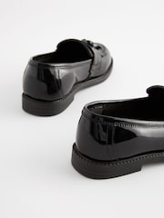 Black Patent Standard Fit (F) Leather Tassel Loafer School Shoes - Image 6 of 6