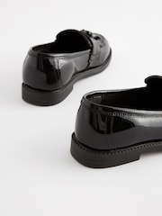 Black Patent Narrow Fit (E) Leather Tassel Loafer School Shoes - Image 6 of 6