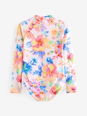 White Floral Long Sleeved Swimsuit (3-16yrs) - Image 7 of 8