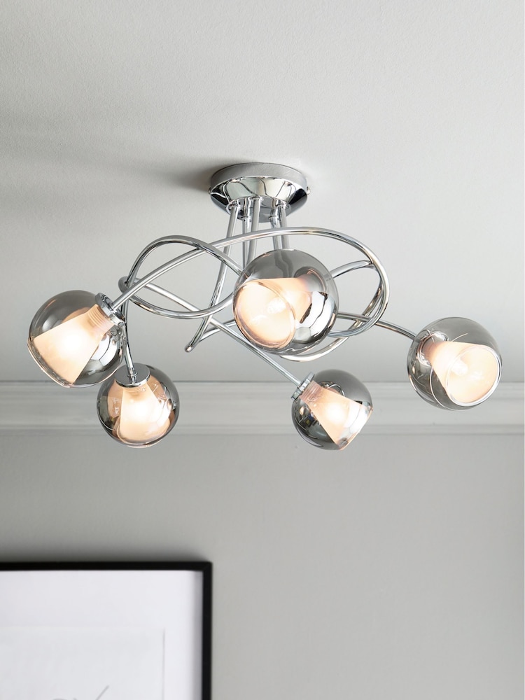 Smoke Grey Cooper 5 Light Multiarm Ceiling Light - Image 1 of 5