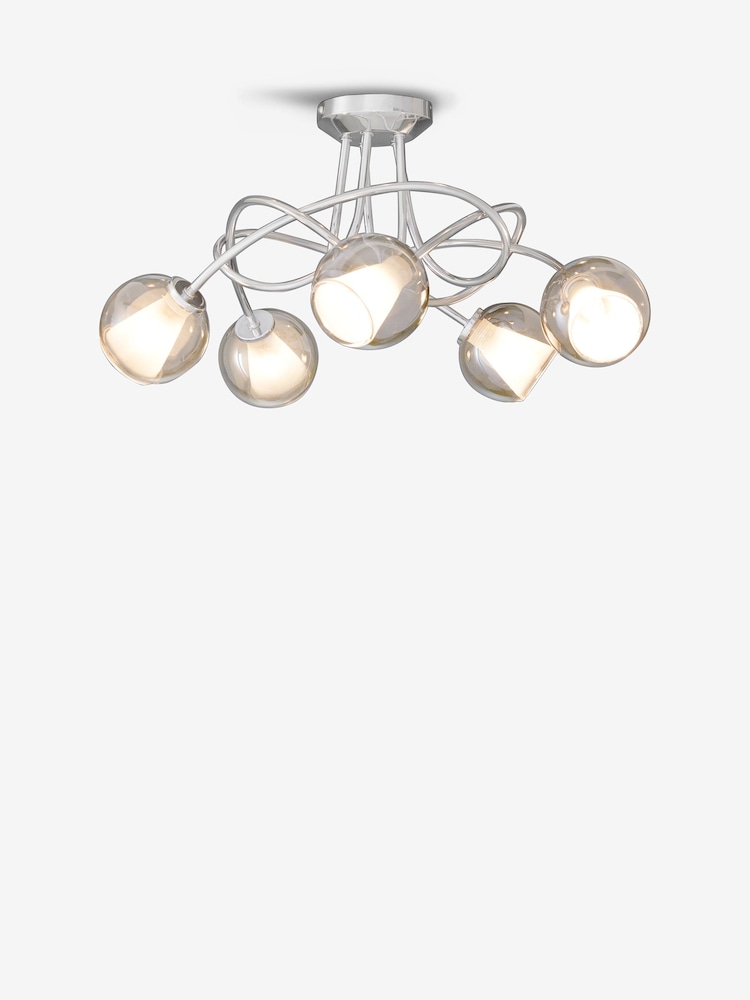 Smoke Grey Cooper 5 Light Multiarm Ceiling Light - Image 2 of 5