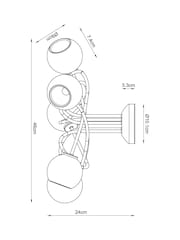 Smoke Grey Cooper 5 Light Multiarm Ceiling Light - Image 5 of 5