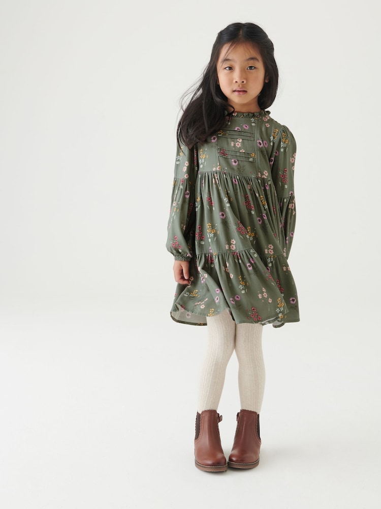 Laura Ashley Green Pintuck Dress - Image 1 of 7