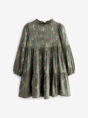 Laura Ashley Green Pintuck Dress - Image 4 of 7