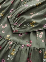 Laura Ashley Green Pintuck Dress - Image 7 of 7