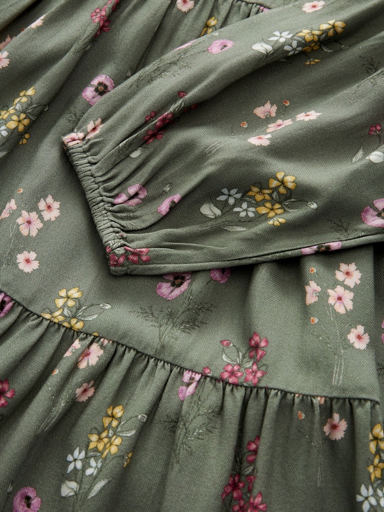 Laura Ashley Green Pintuck Dress - Image 7 of 7