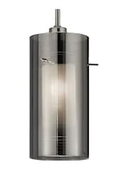 Searchlight Chrome Basil Smoked Glass Frosted Inner 3Lt Bar Pendant Ceiling Light - Image 3 of 3