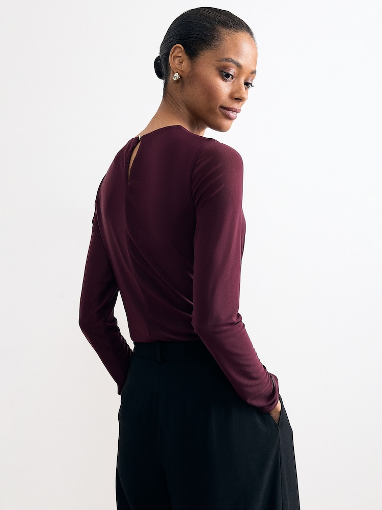 Phase Eight Red Kate Ruffle Mesh Top - Image 2 of 6