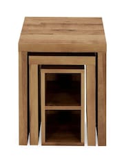 Dark Bronx Oak Effect Rectangle Set of 3 Nest of Tables - Image 1 of 3