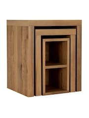 Dark Bronx Oak Effect Rectangle Set of 3 Nest of Tables - Image 6 of 7