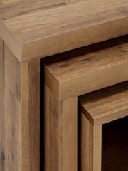 Dark Bronx Oak Effect Rectangle Set of 3 Nest of Tables - Image 7 of 7