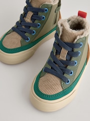 Green Colourblock High Top Lace-Up Boots with Zip Fastening - Image 5 of 7