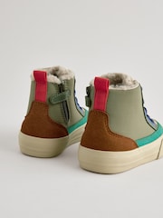 Green Colourblock High Top Lace-Up Boots with Zip Fastening - Image 6 of 7