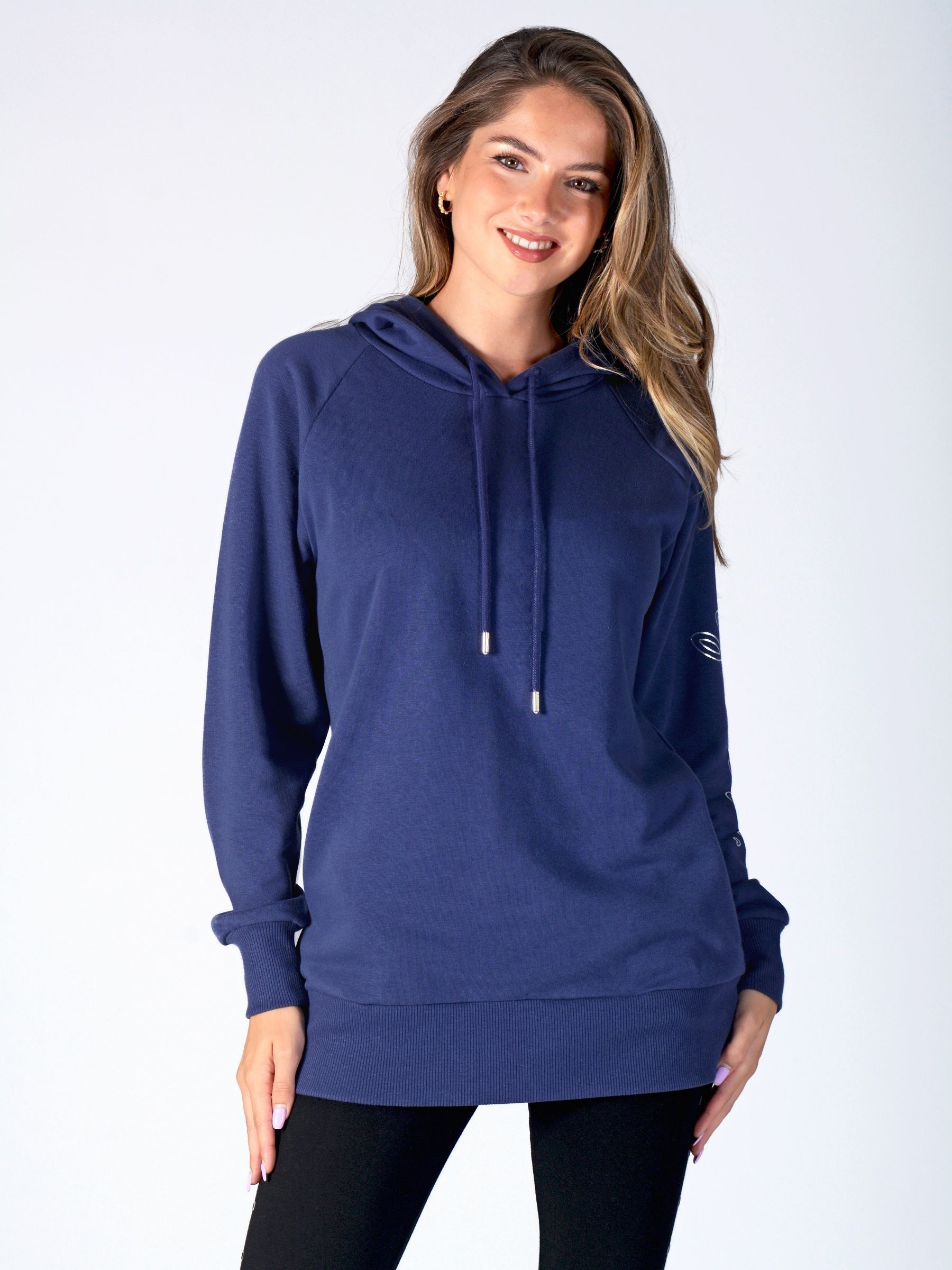 Buy Pineapple Navy Blue Womens Longline Hoodie from the Next UK online shop