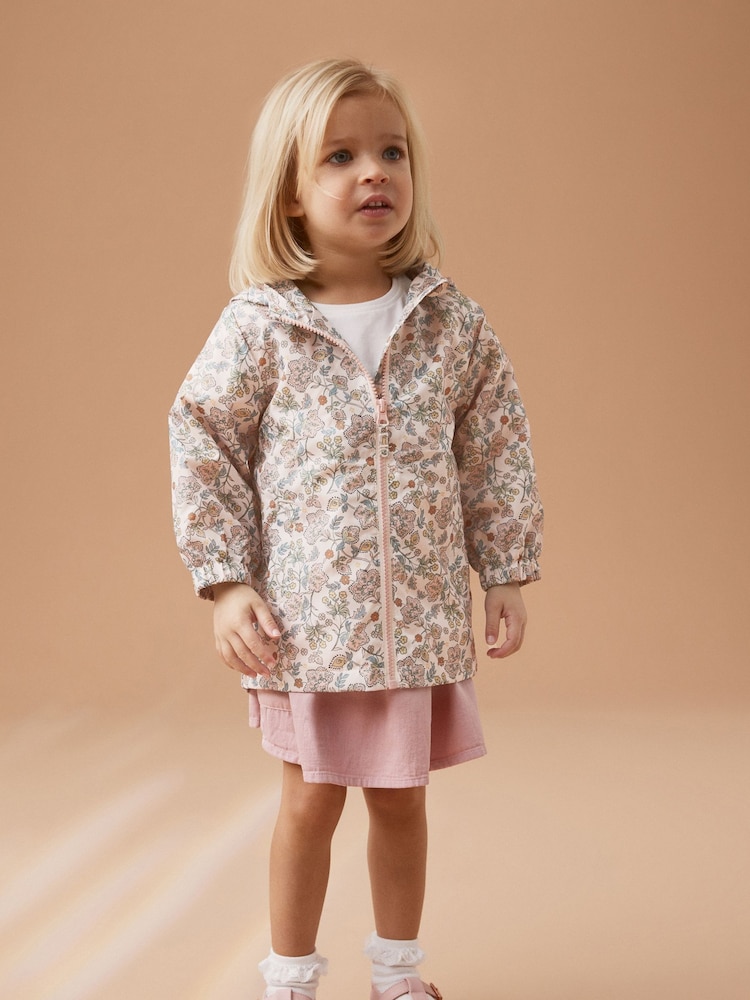 Pink Ditsy Shower Resistant Printed Cagoule (3mths-7yrs) - Image 1 of 10