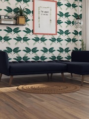 Novogratz Blue Brittany Linen Sectional Sofa Bed - Image 1 of 4