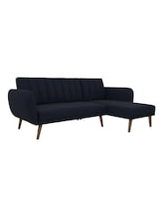Novogratz Blue Brittany Linen Sectional Sofa Bed - Image 3 of 4