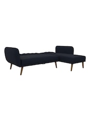 Novogratz Blue Brittany Linen Sectional Sofa Bed - Image 4 of 4