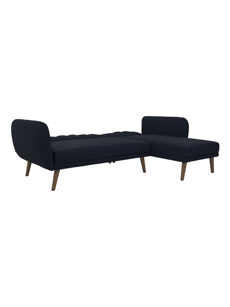 Novogratz Blue Brittany Linen Sectional Sofa Bed - Image 4 of 4
