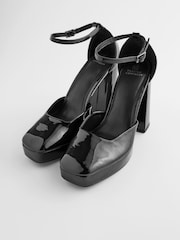 Black Forever Comfort® Square Toe Platform Heel Shoes - Image 8 of 9