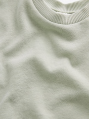 Mint Green Cosy Sweat Jersey Bubble Bum Baby Romper - Image 3 of 6