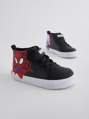 Black Standard Fit (F) Spidey and Friends Elastic Lace Touch Fastening Boots - Image 1 of 5