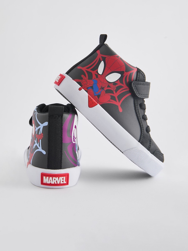Noir - Spidey and Friends Elastic Lace Touch Fastening Boots - Image 3 of 5
