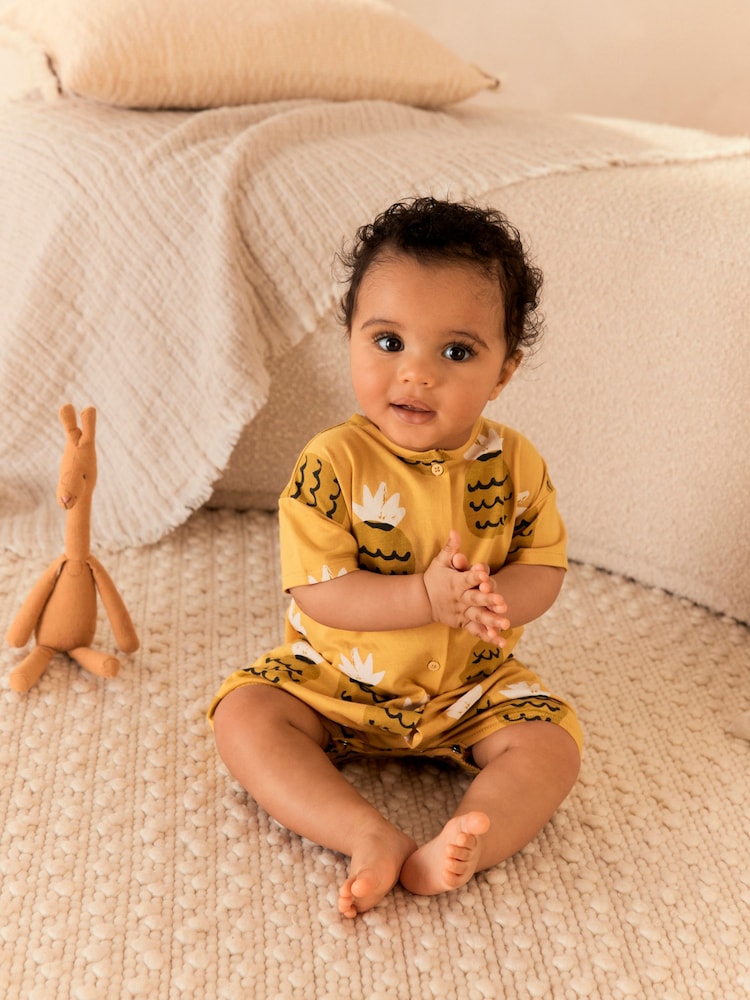 Gelbe Ananas - Baby Strampler aus Jersey (0 Monate – 3 Jahre) - Bild 2 von 6