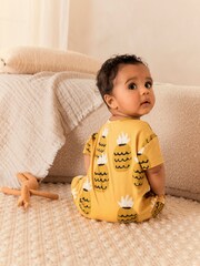 Gelbe Ananas - Baby Strampler aus Jersey (0 Monate – 3 Jahre) - Bild 4 von 6