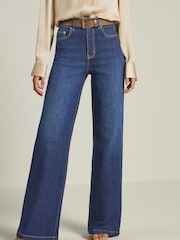 Dark Blue Hourglass Wide Leg Jeans - Image 3 of 6