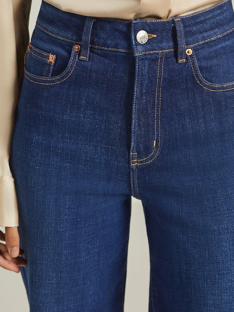 Dark Blue Hourglass Wide Leg Jeans - Image 5 of 6