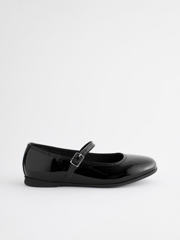 Black Patent Narrow Fit (E) Leather Mary Jane School Shoes - Image 2 of 7