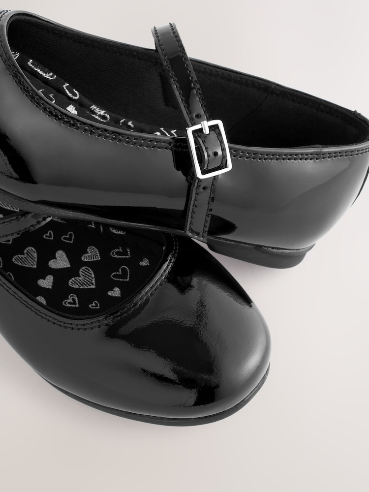 Black Patent Narrow Fit (E) Leather Mary Jane School Shoes - Image 6 of 6 Black Patent Narrow Fit (E) Leather Mary Jane School Shoes - Image 6 of 6