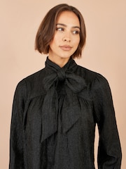 Yumi Black Scarf Tunic Dress - Image 4 of 5