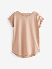 White/Brown/Neutral 100% Cotton Cap Sleeve T-Shirts 3 Pack - Image 2 of 8