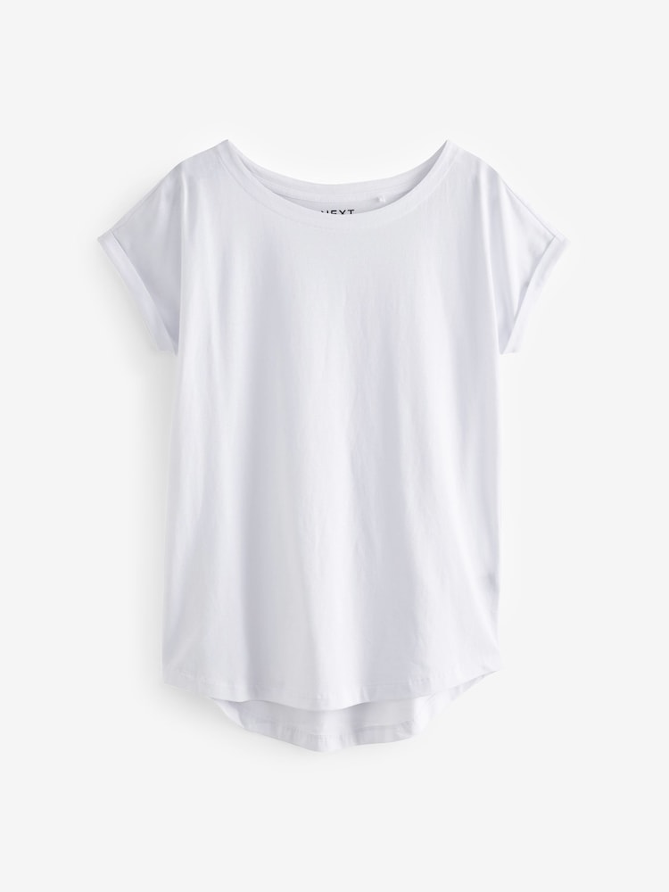 White/Brown/Neutral 100% Cotton Cap Sleeve T-Shirts 3 Pack - Image 3 of 8