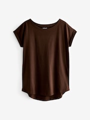 White/Brown/Neutral 100% Cotton Cap Sleeve T-Shirts 3 Pack - Image 4 of 8