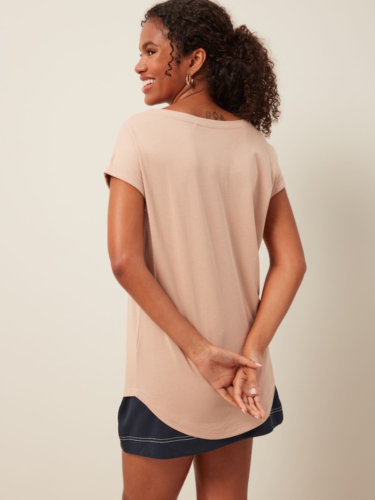 White/Brown/Neutral 100% Cotton Cap Sleeve T-Shirts 3 Pack - Image 6 of 8