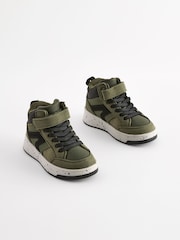 Green Elastic Lace Touch Fastening High Top Trainers - Image 1 of 6