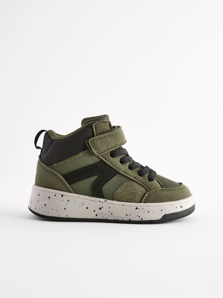 Green Elastic Lace Touch Fastening High Top Trainers - Image 2 of 6